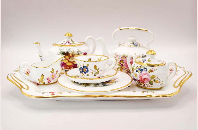 Miniature Hammersley Porcelain Tea Set and Tray