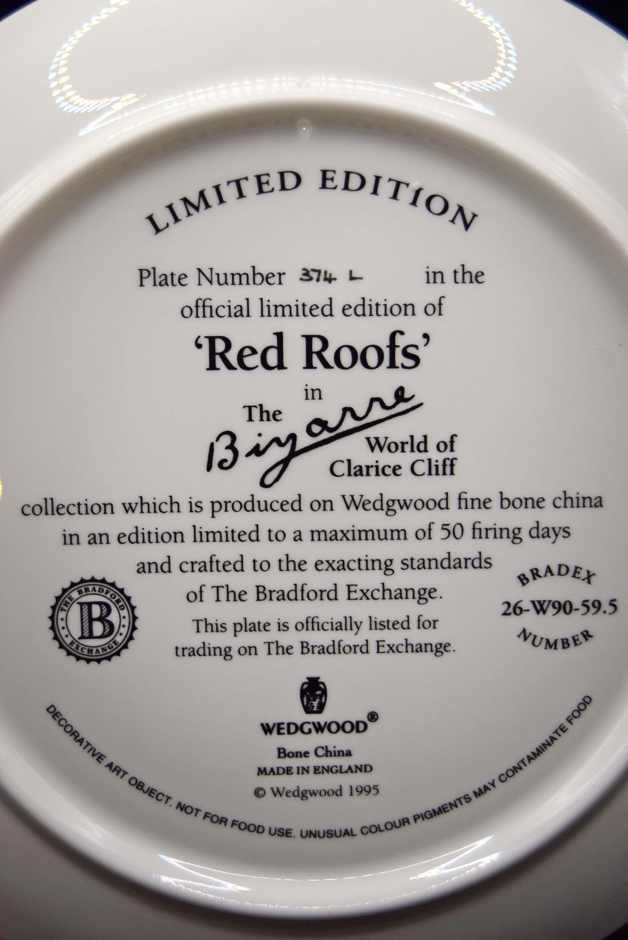 Clarice Cliff Red Roofs Wedgwood Ltd Edition.  Wall Plate Mint condition.