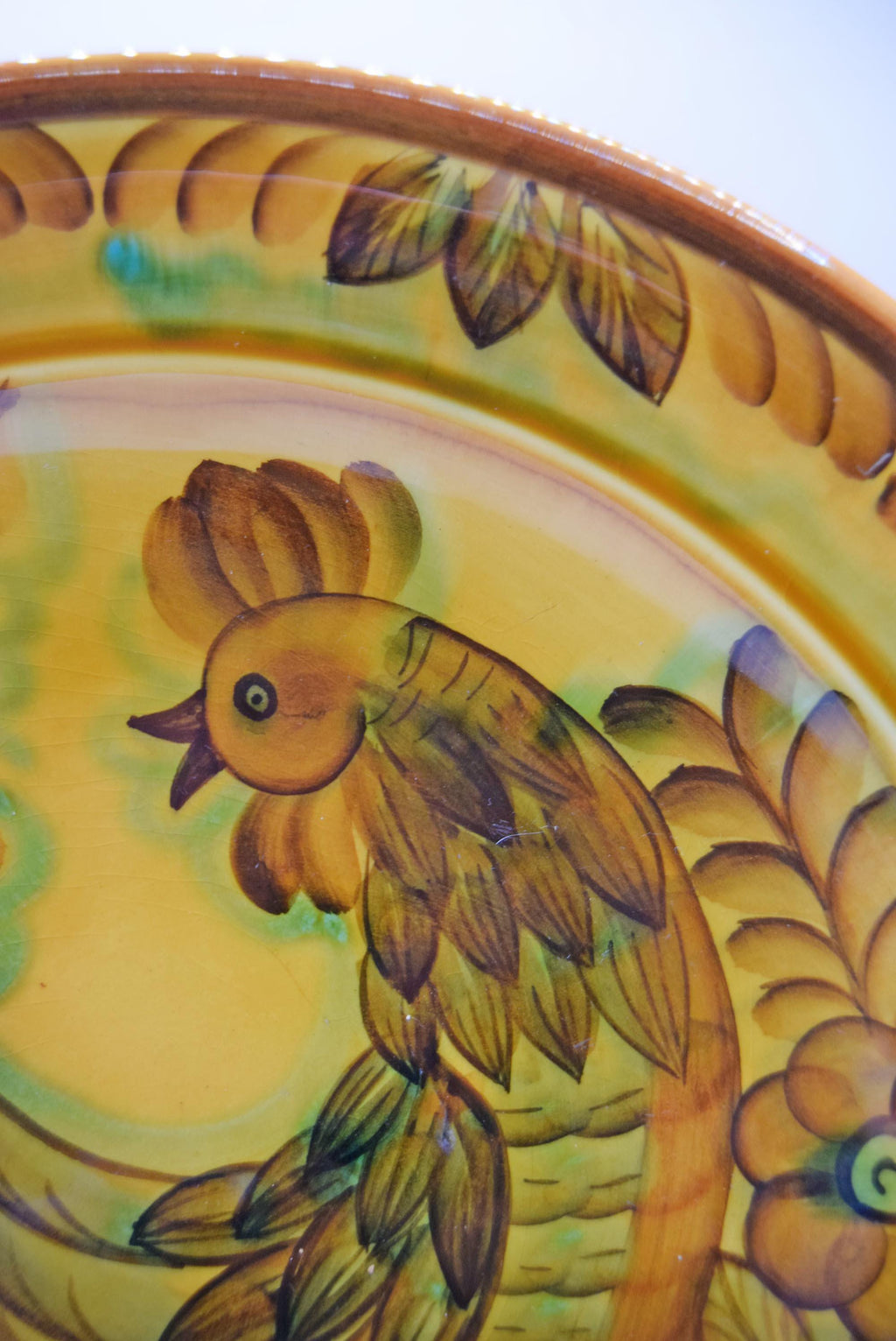 Large Faience Plate, Marked USSR "ЗиК",  Vintage Konakovsky
