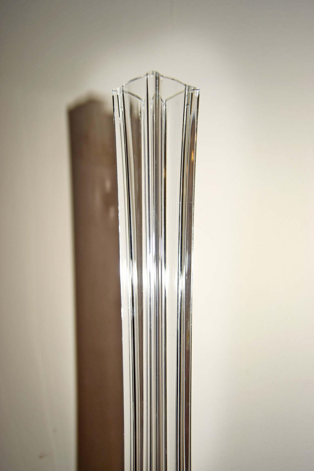 French Art Glass Tall Slim Vase 15 3/4" Footed Base c1950s Mint condition