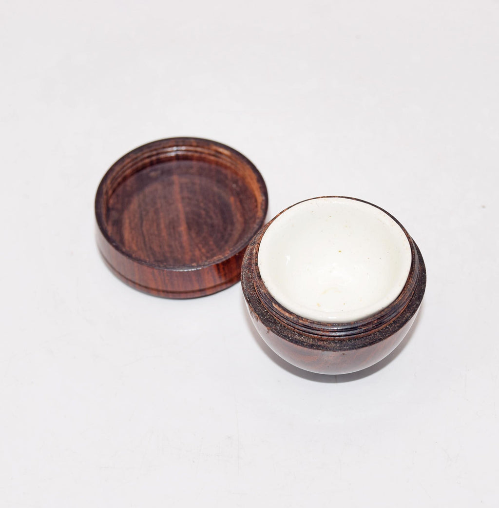 Antique Lignum Vitae Snuff Box & Art Deco Bakelite Compact Mirror Box