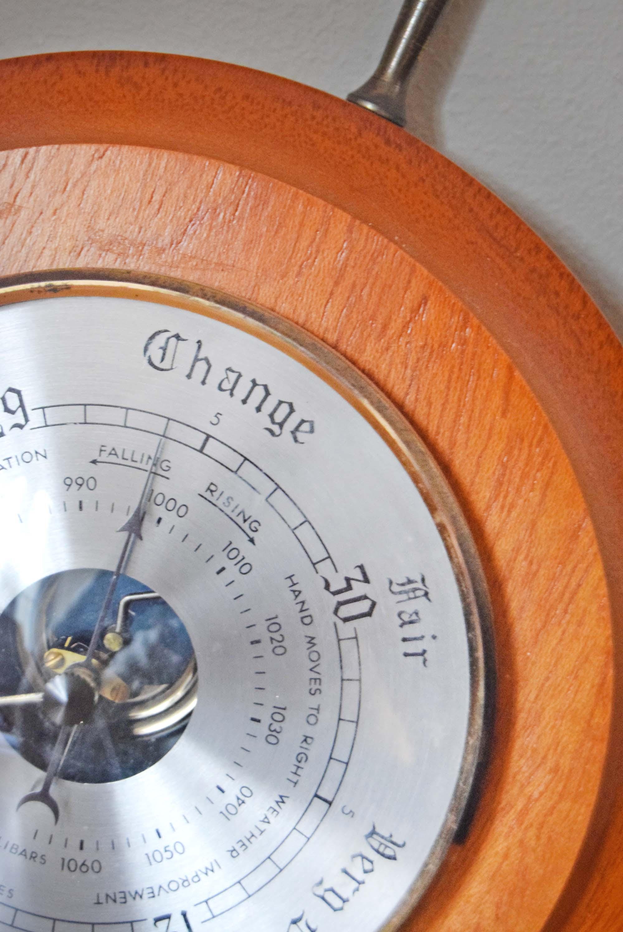 Vintage Nautical Ships Wheel Aneroid Weathermaster Barometer