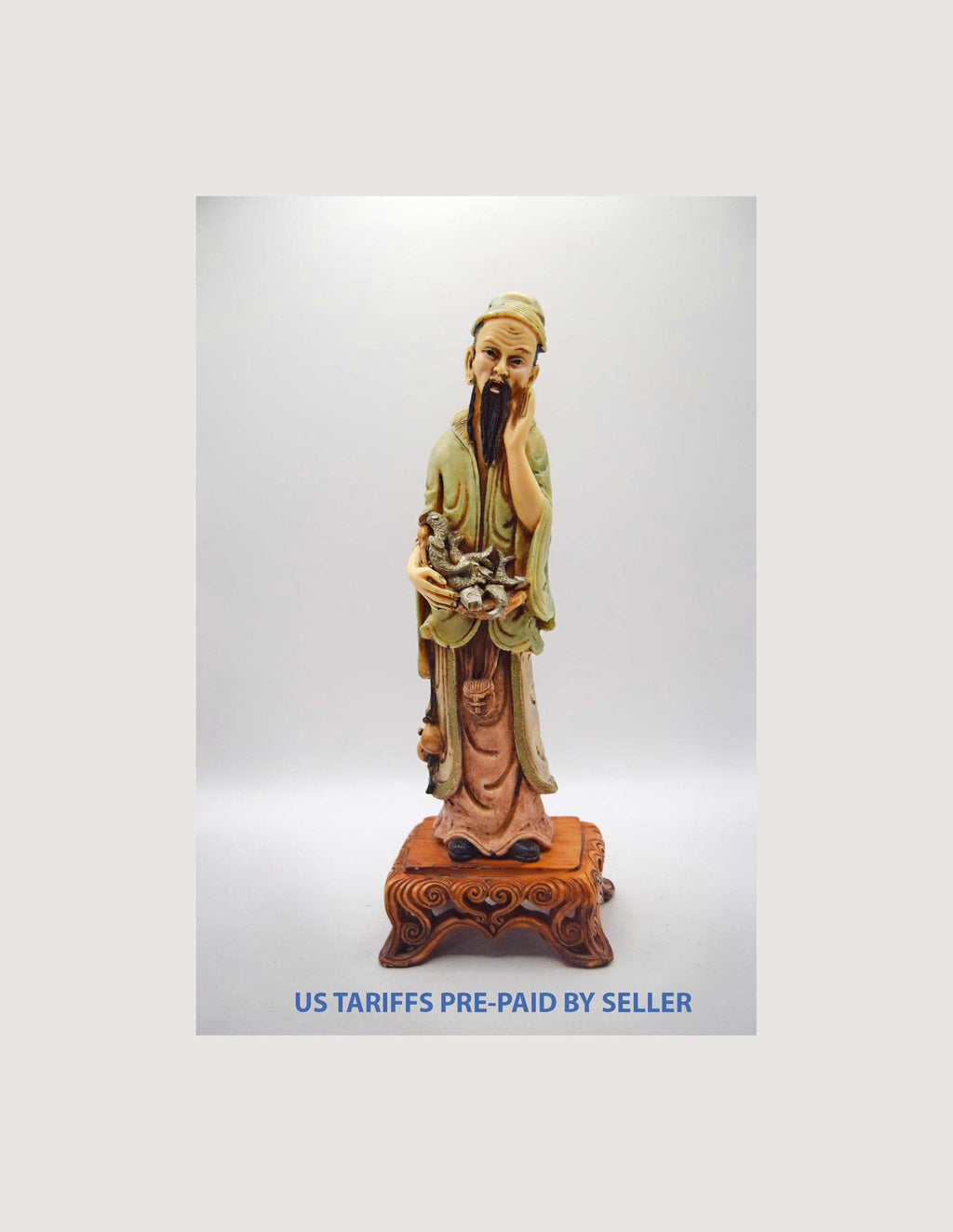 Vintage Chinese fisherman figurine c1970s
