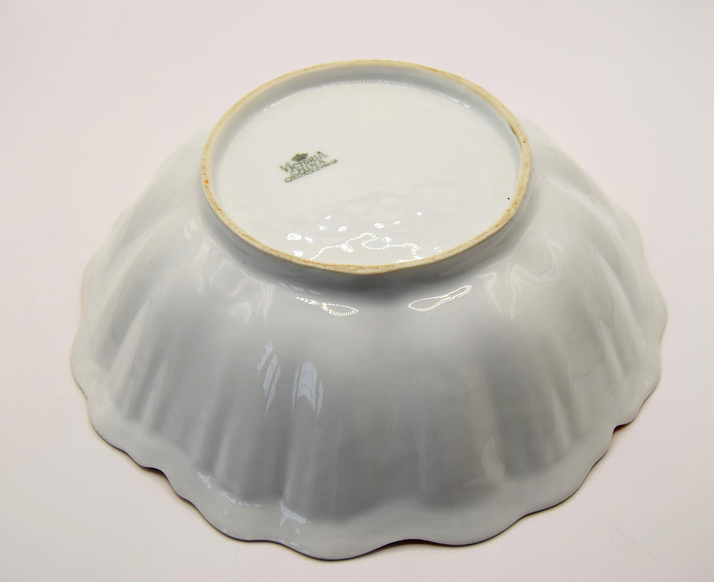 Antique Victoria Czechoslovakia Lustre Ware Bowl~ Orange~ Fruit Design c1920