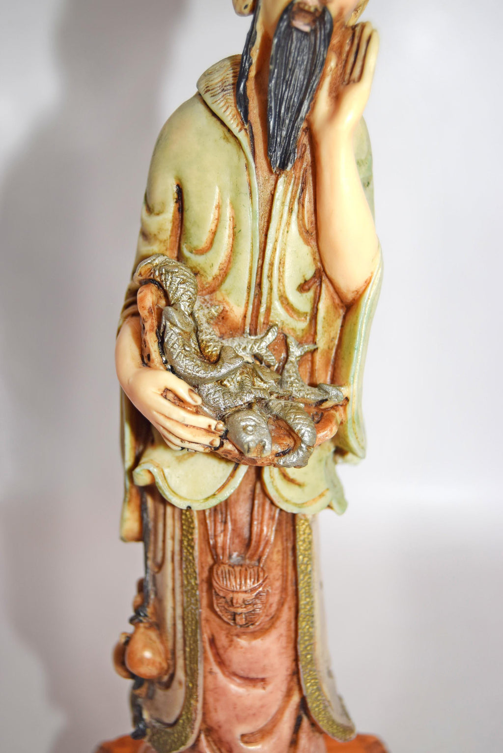 Vintage Chinese fisherman figurine c1970s