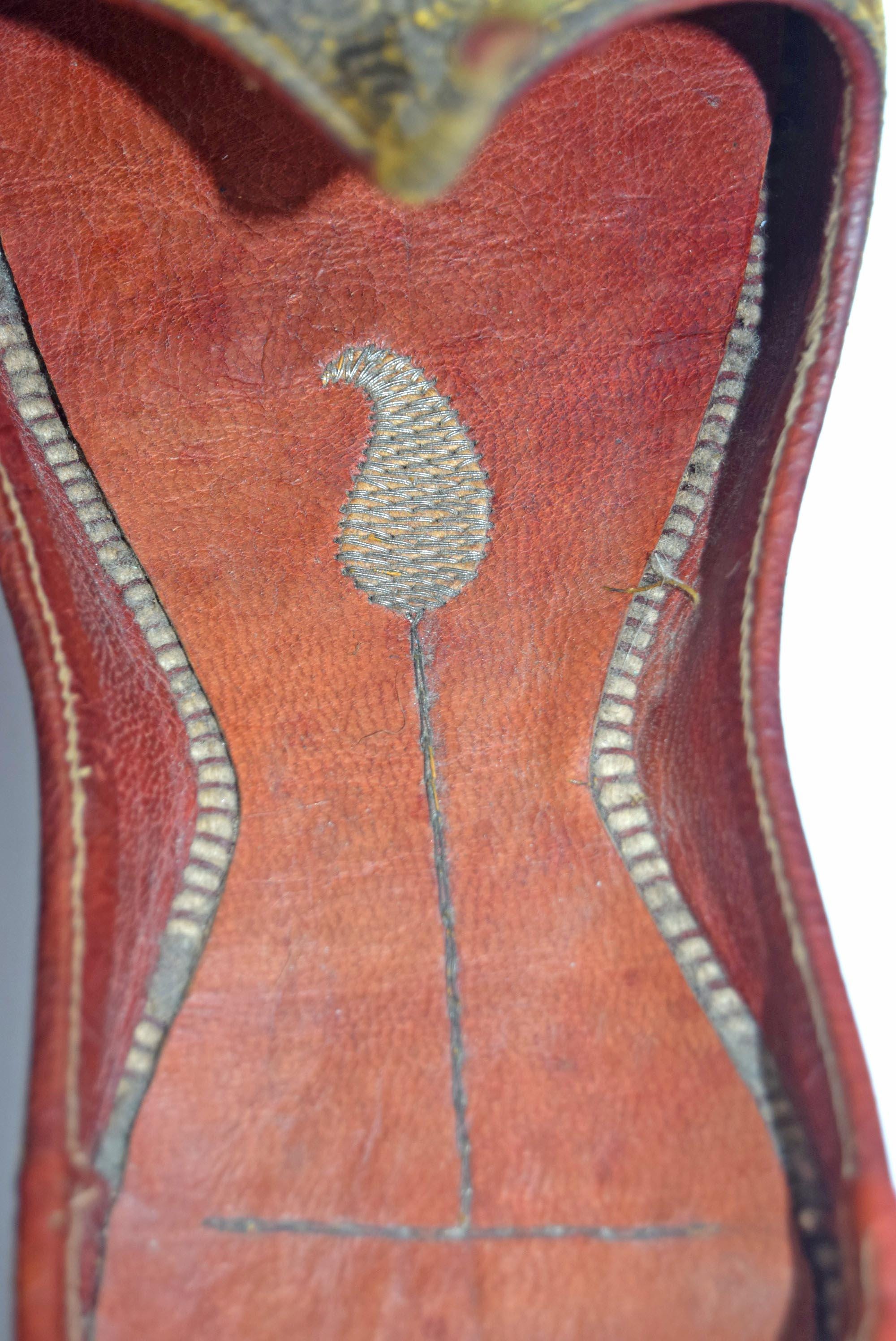 Antique Leather Mughal Raj Ottoman Moorish Shoes |Salma Sitari c1880s | Handsewn