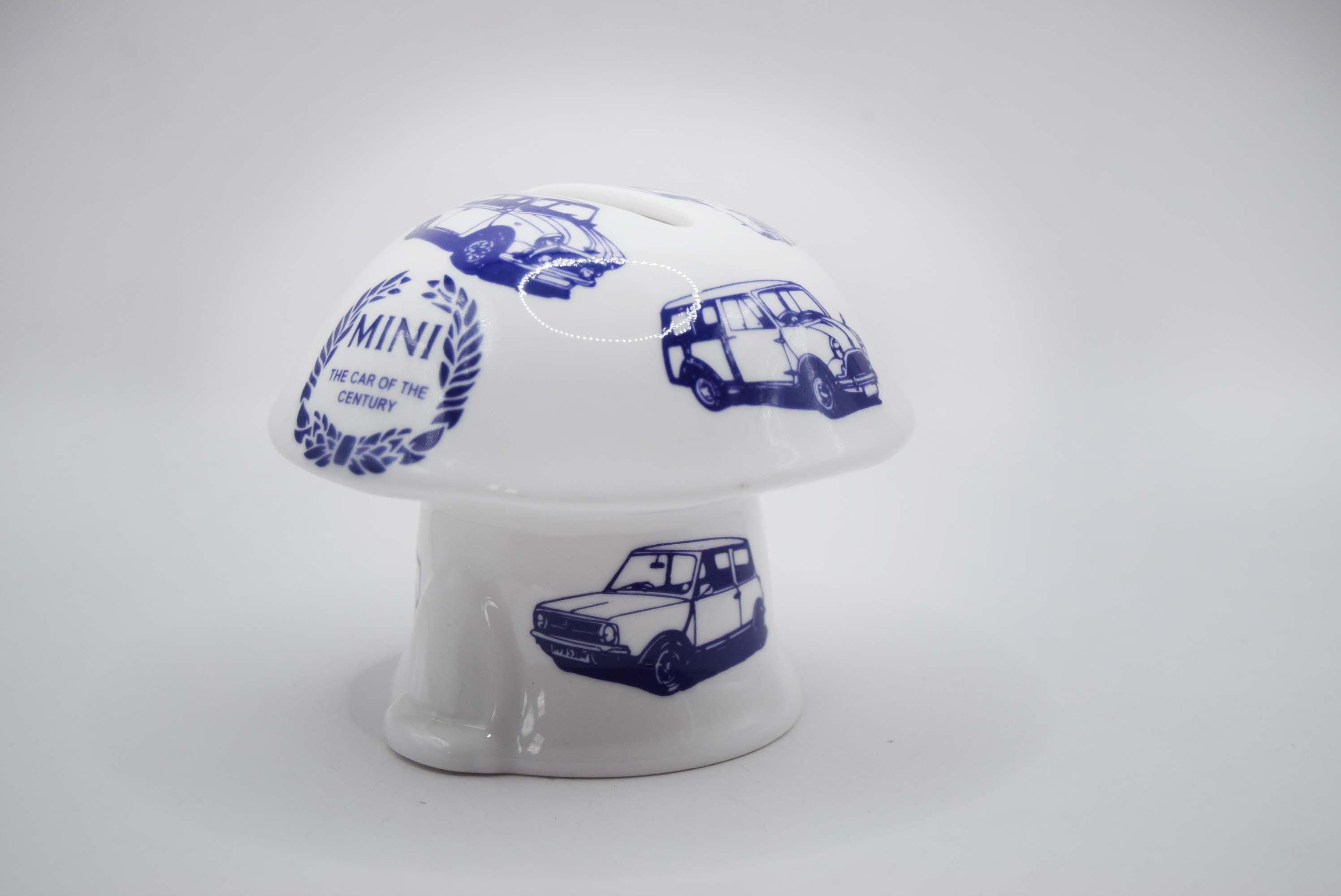 RARE Vintage Mini Cooper Classic Car Ceramic Money Box 3.25” Tall