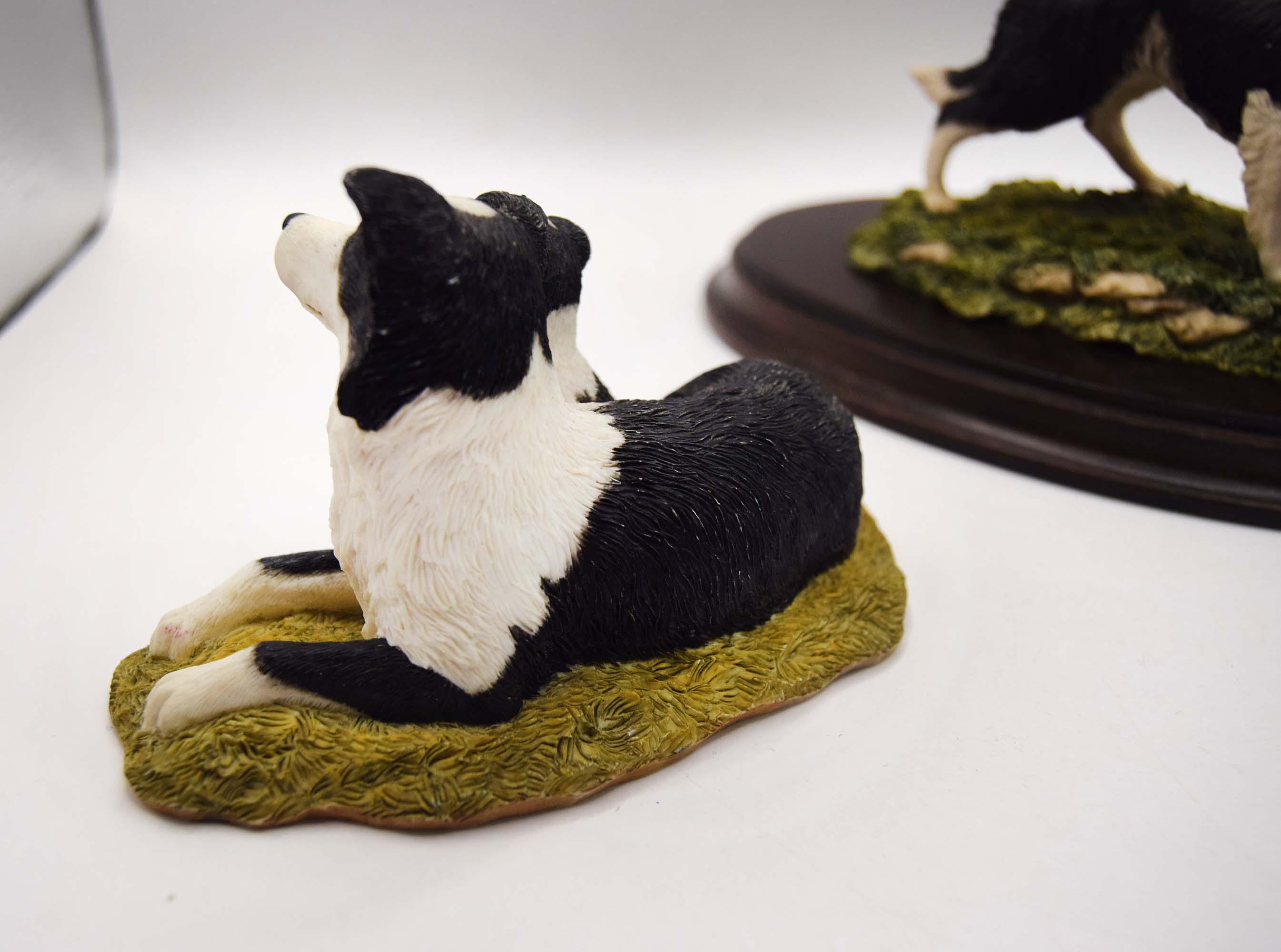 Collection of 3 Border Collie Sheep Dog figurines inc. Sherratt & Simpson and Country Artists