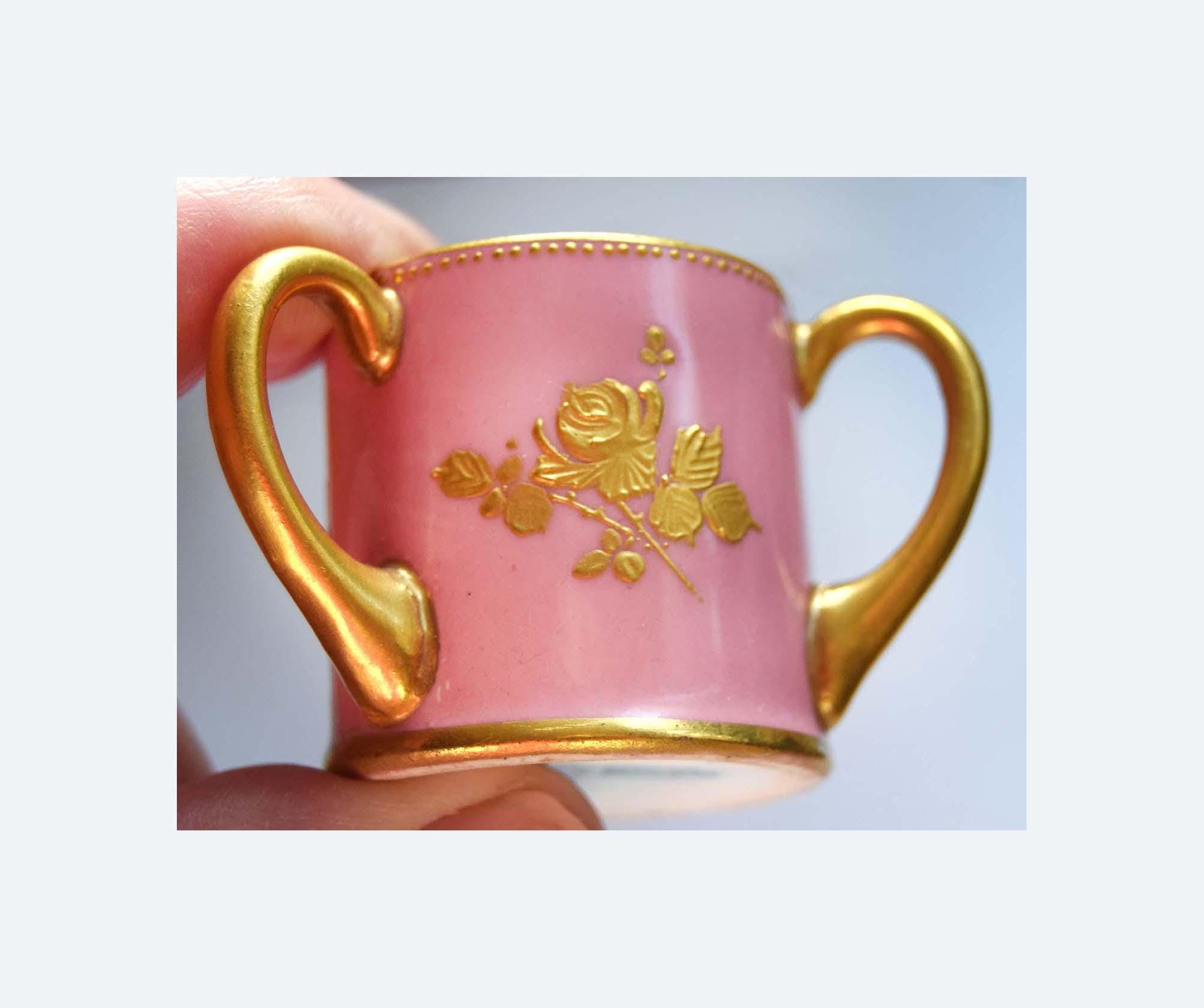VERY RARE 24K Gold Royal Doulton Miniature Tyg - Robert Allen Studio RA 3402 - c1902