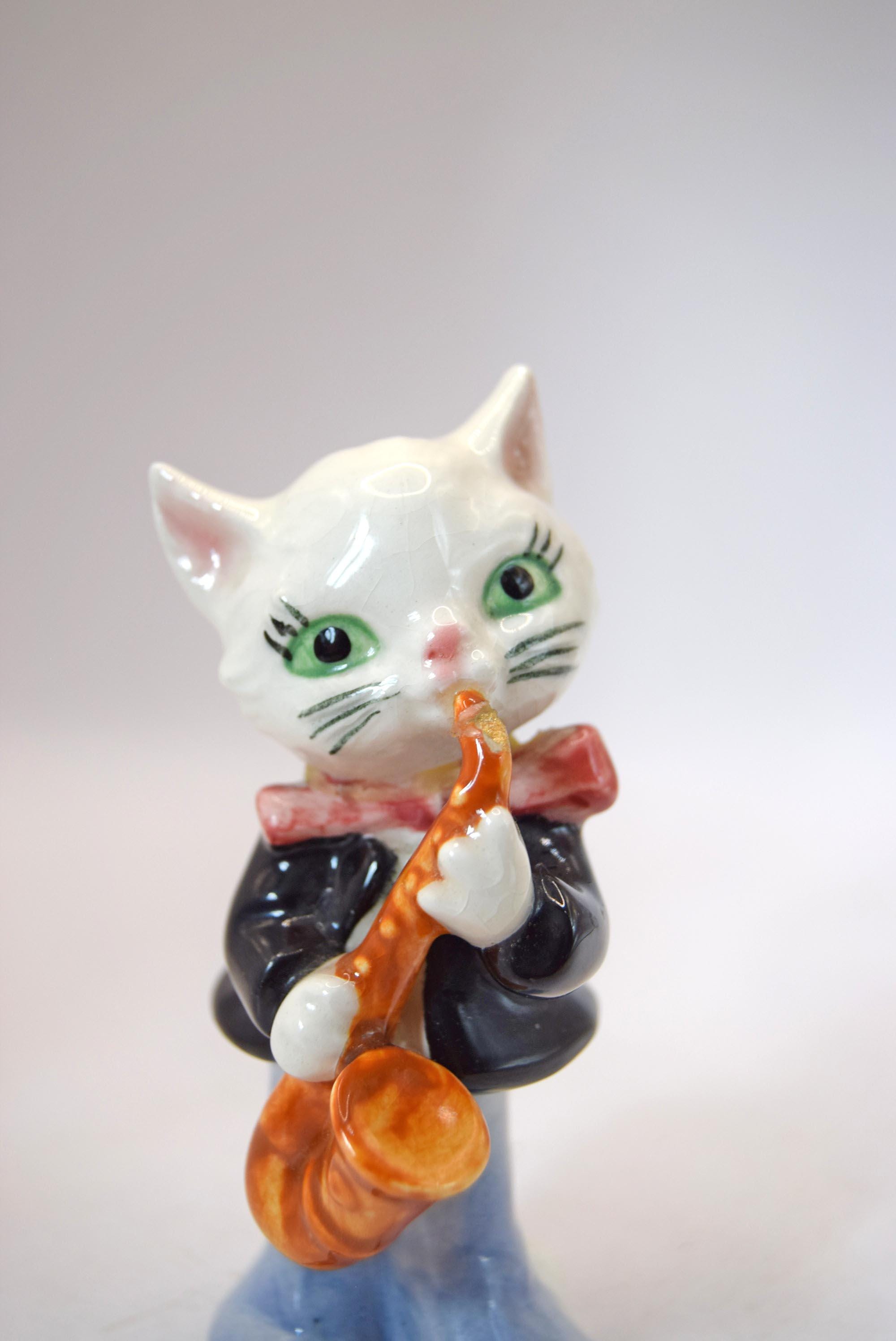 RARE FIND | Goebel Humorous Cats | Cat with saxaphone | Albert Staehle 1960s