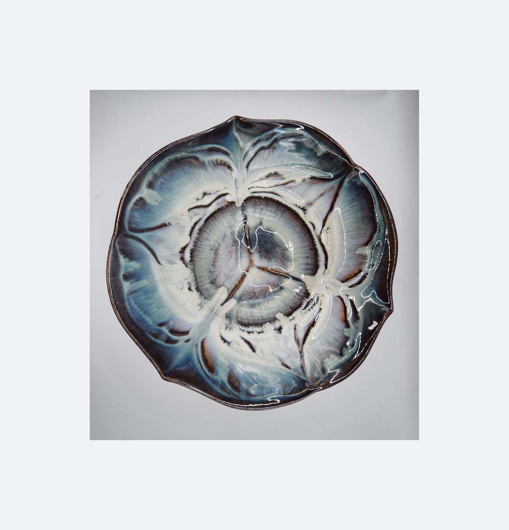 This is a stunning example of Bill Campbell Studio Pottery, a highly collectible name in American ceramics.