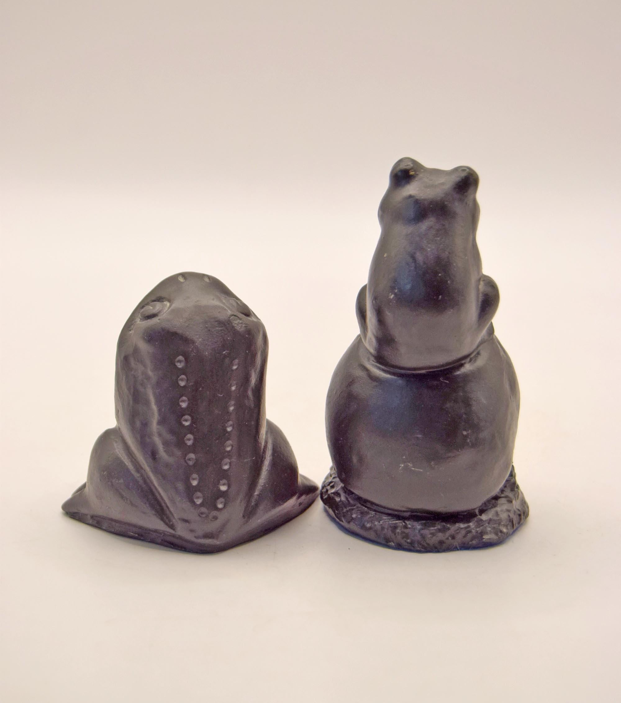 Slate Frog Figurines - Celtic Castings - Collectible Set of 2