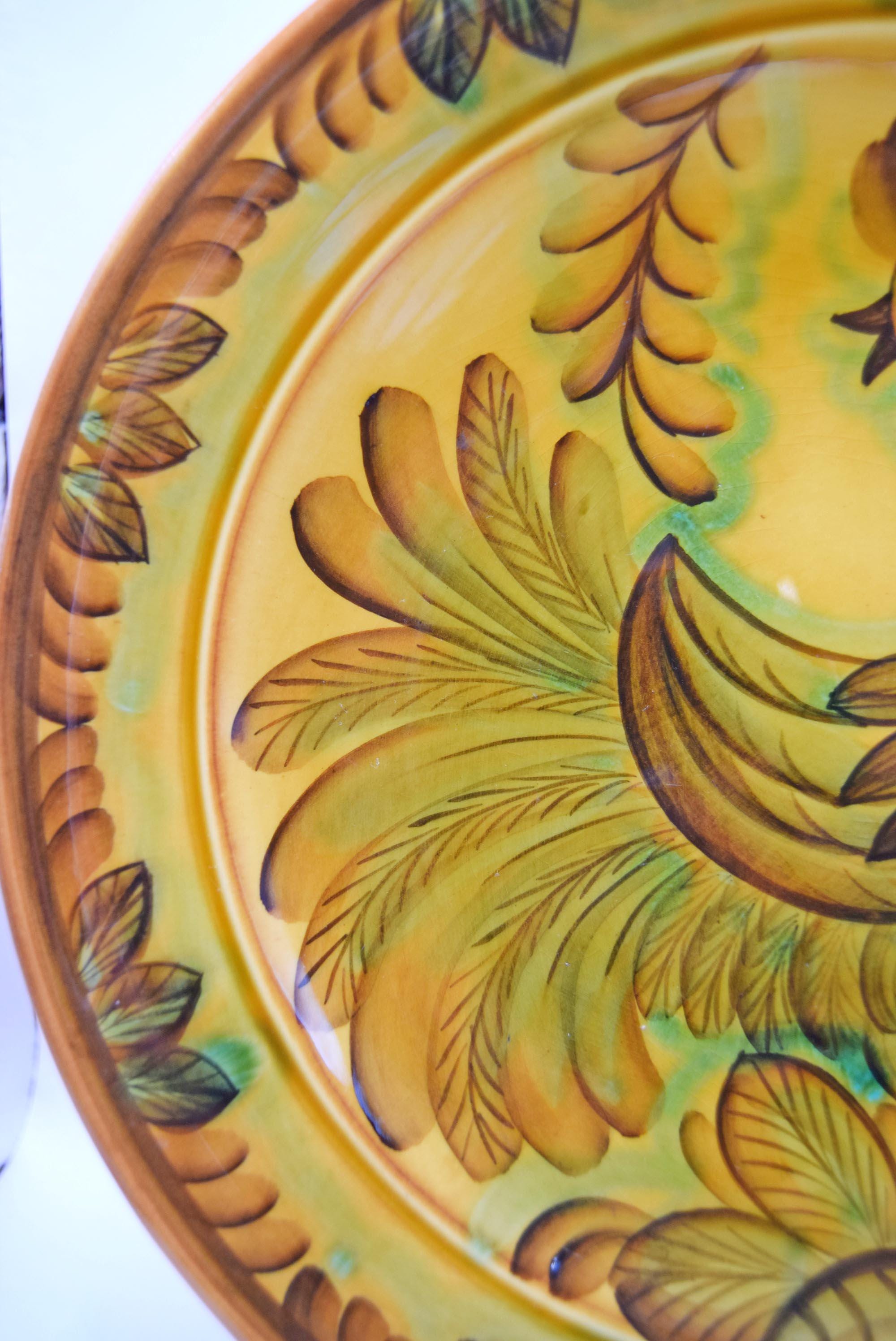 Large Faience Plate, Marked USSR "ЗиК",  Vintage Konakovsky