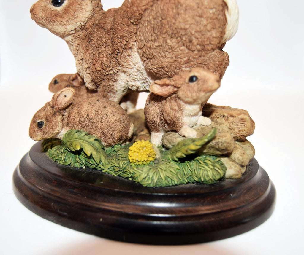 Vintage 1993 Royal Doulton - Hand Made Sculpture - A Family Of Rabbits Lovely condition.