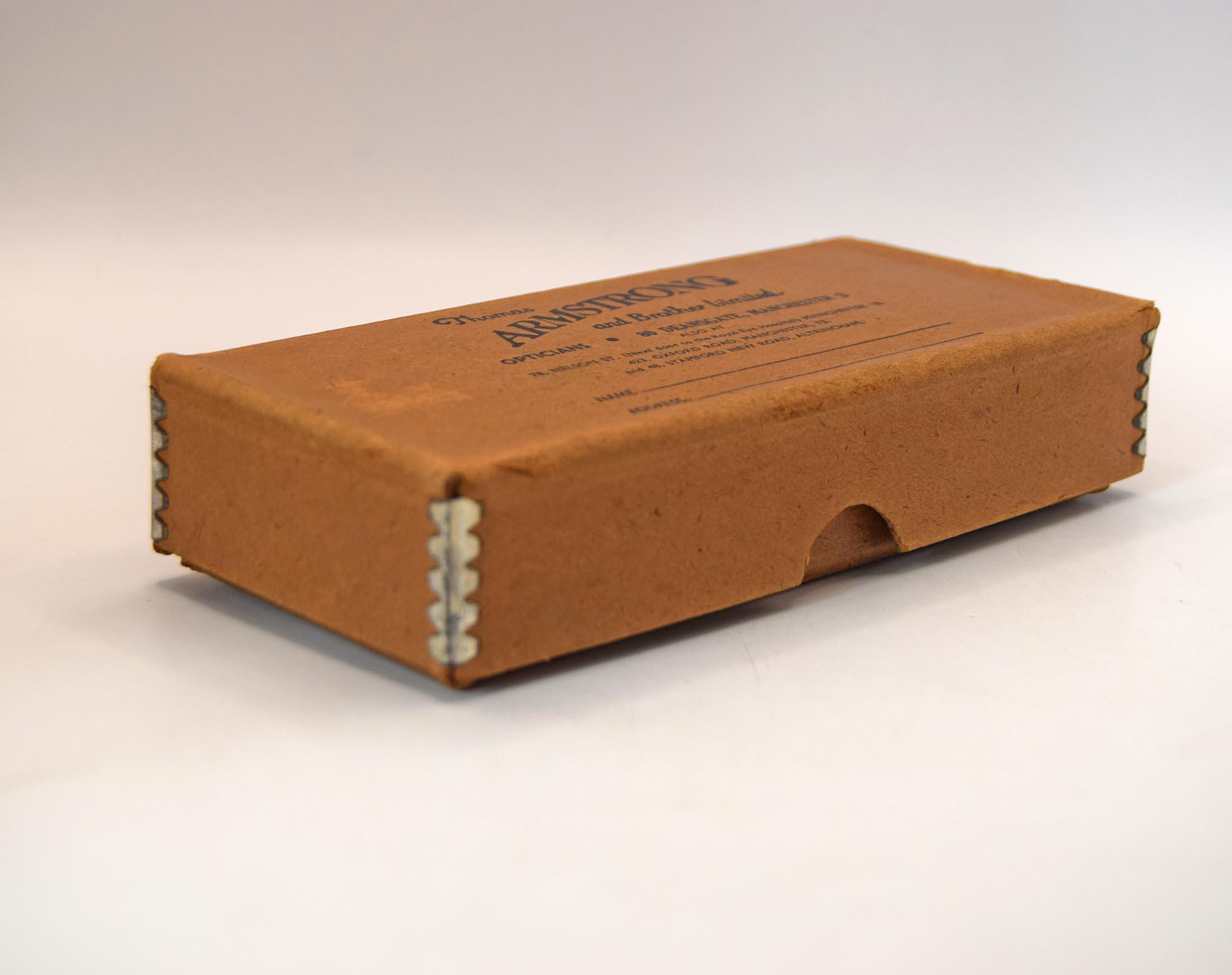 Vintage Thomas Armstrong Opticians Box & Antique Clip-On Sunglasses | Historical Manchester Optician Collectable Eyewear
