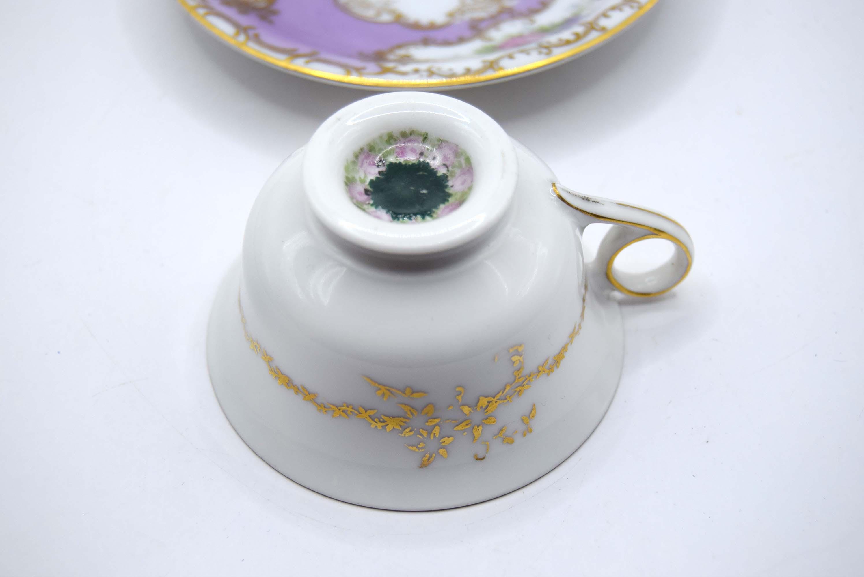 Rare Antique Rosenthal Elfenbein Kronach Miniature Demitasse Cup & Saucer, c.1891