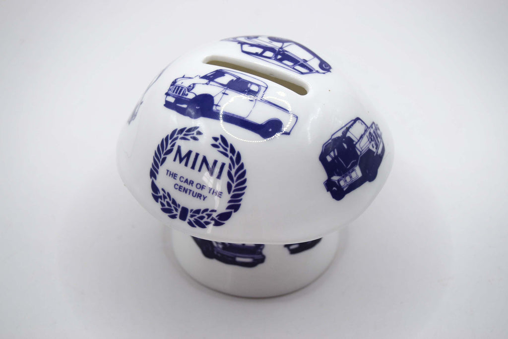 RARE Vintage Mini Cooper Classic Car Ceramic Money Box 3.25â€ Tall