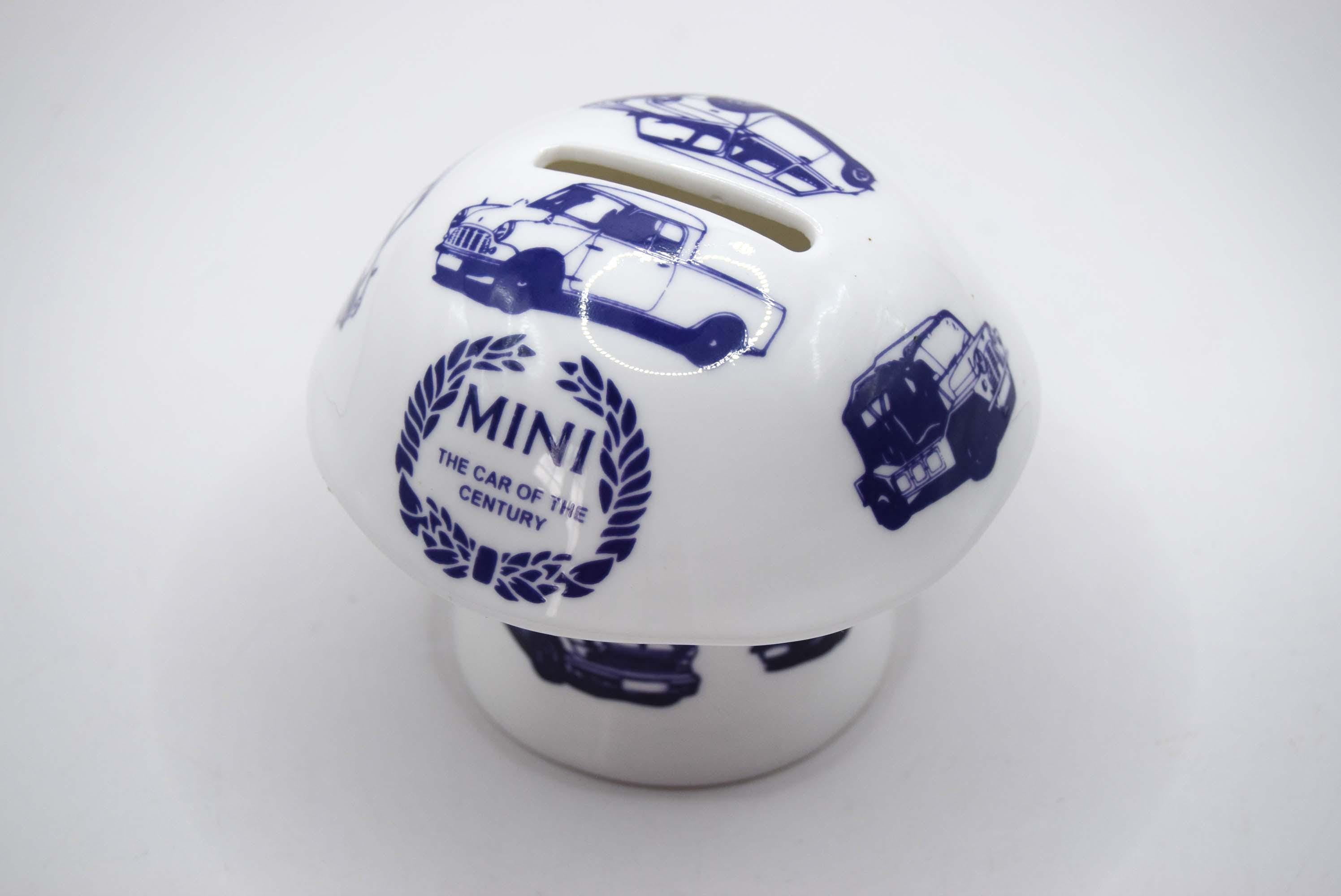 RARE Vintage Mini Cooper Classic Car Ceramic Money Box 3.25â€ Tall