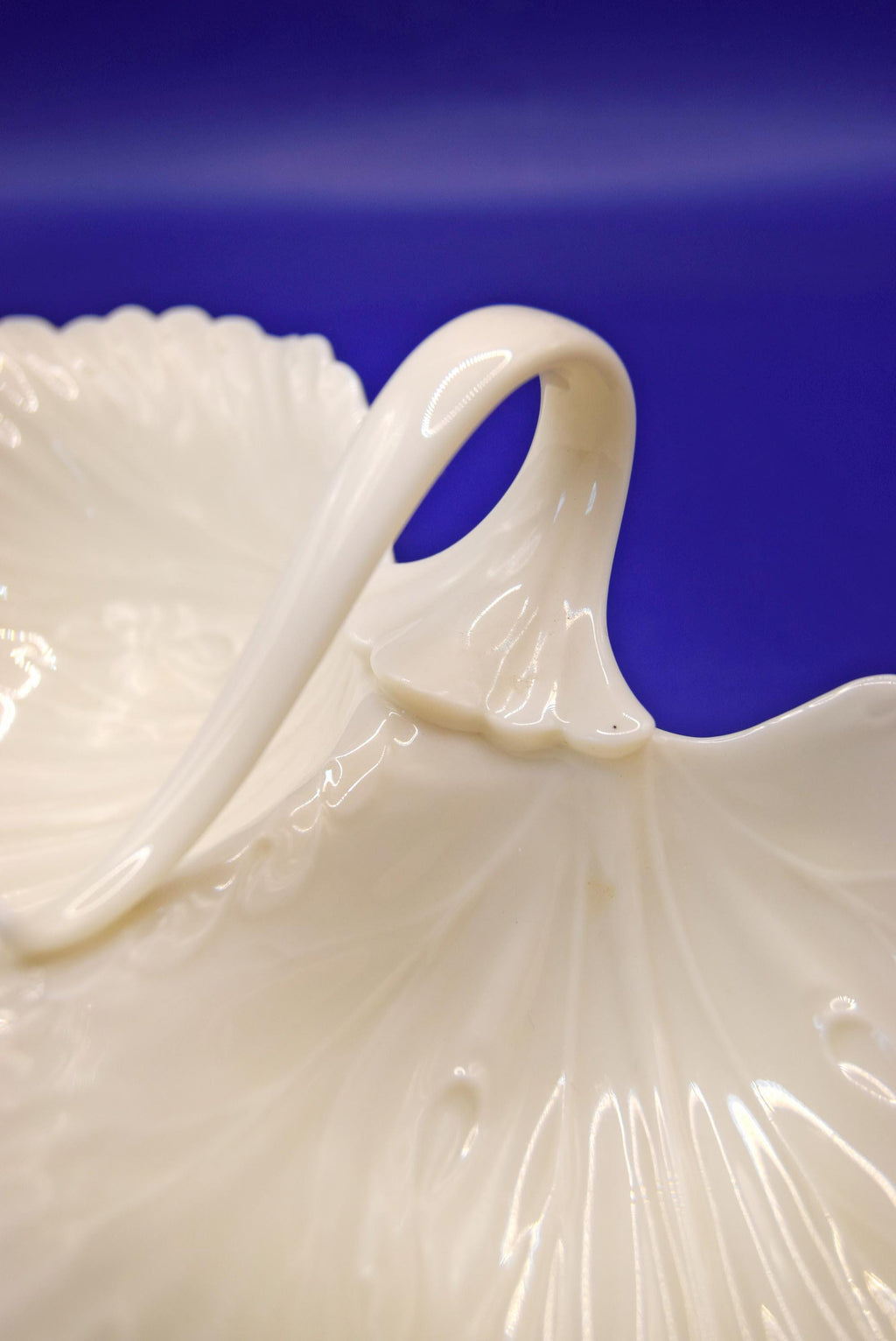 Vintage Lenox Double Leaf Sweet/Nut/Trinket Dish with Handle | Ivory Porcelain