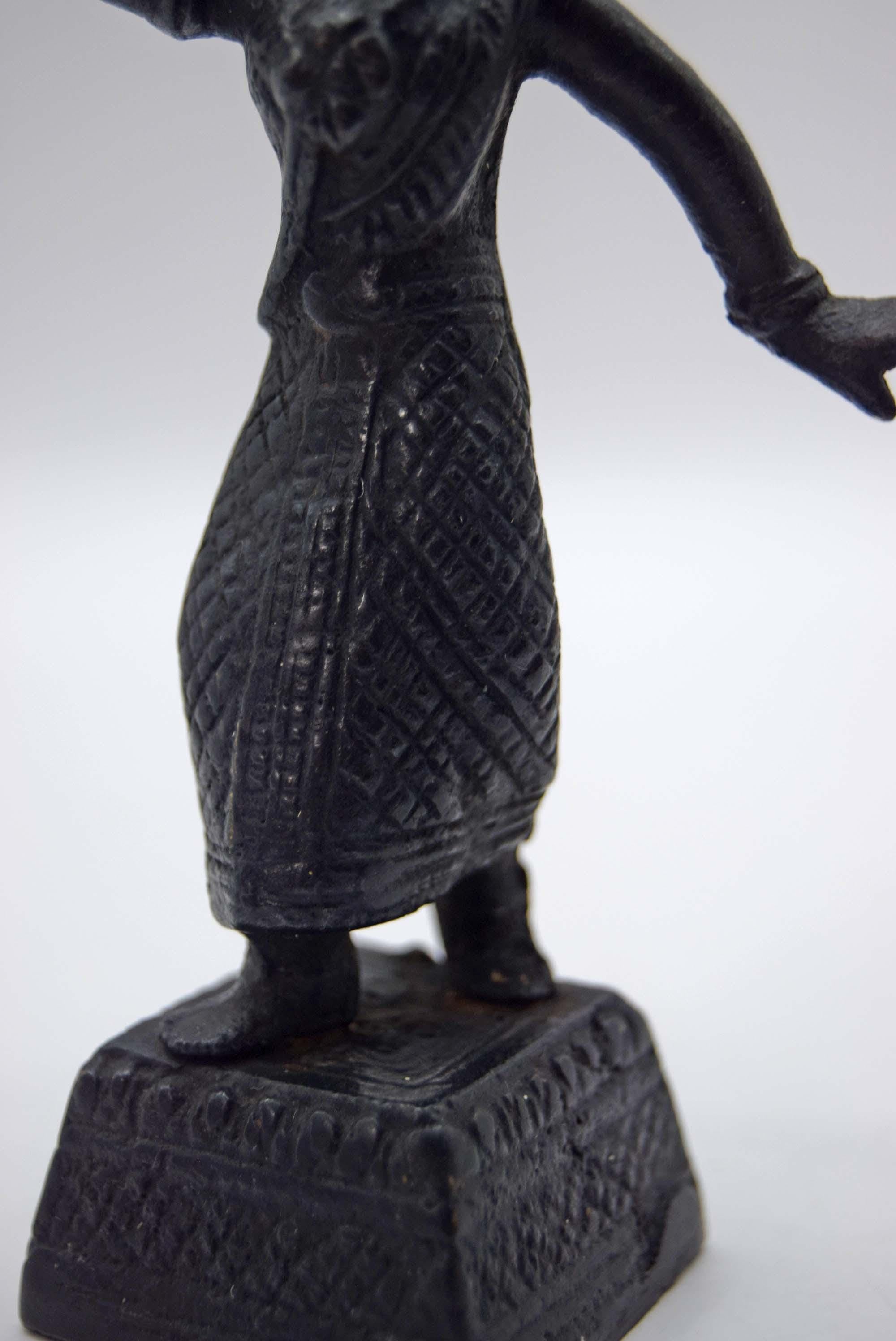 Vintage Bronze Khon Thai Siamese Temple Dancer c1950s