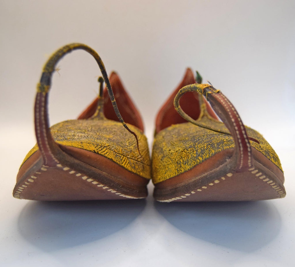 Antique Leather Mughal Raj Ottoman Moorish Shoes |Salma Sitari c1880s | Handsewn