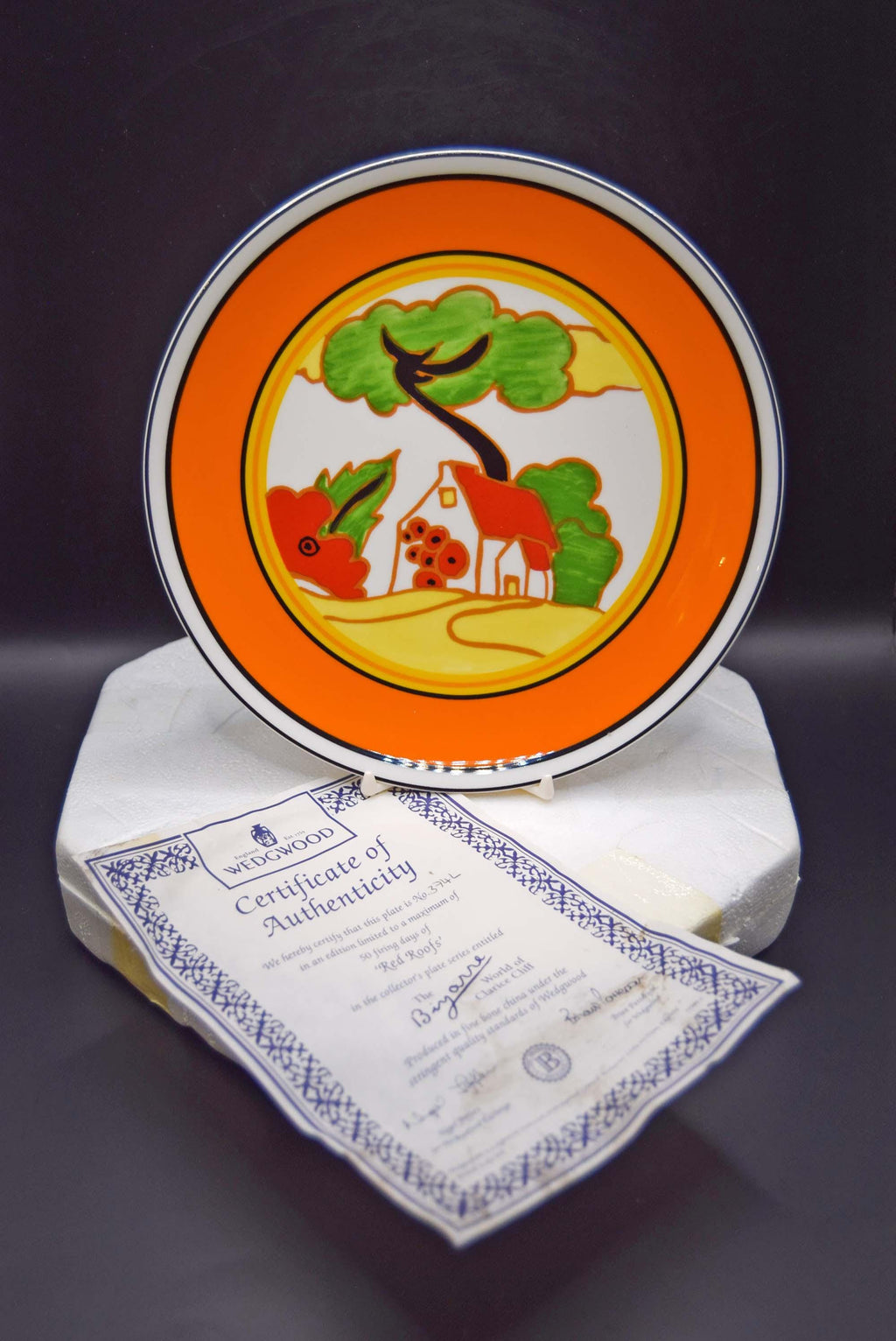 Clarice Cliff Red Roofs Wedgwood Ltd Edition.  Wall Plate Mint condition.
