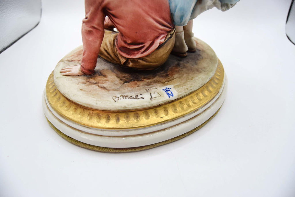 Vintage Capodimonte By Bruno Merli Porcelain - Italian Figurine - Boy With Girl 1950