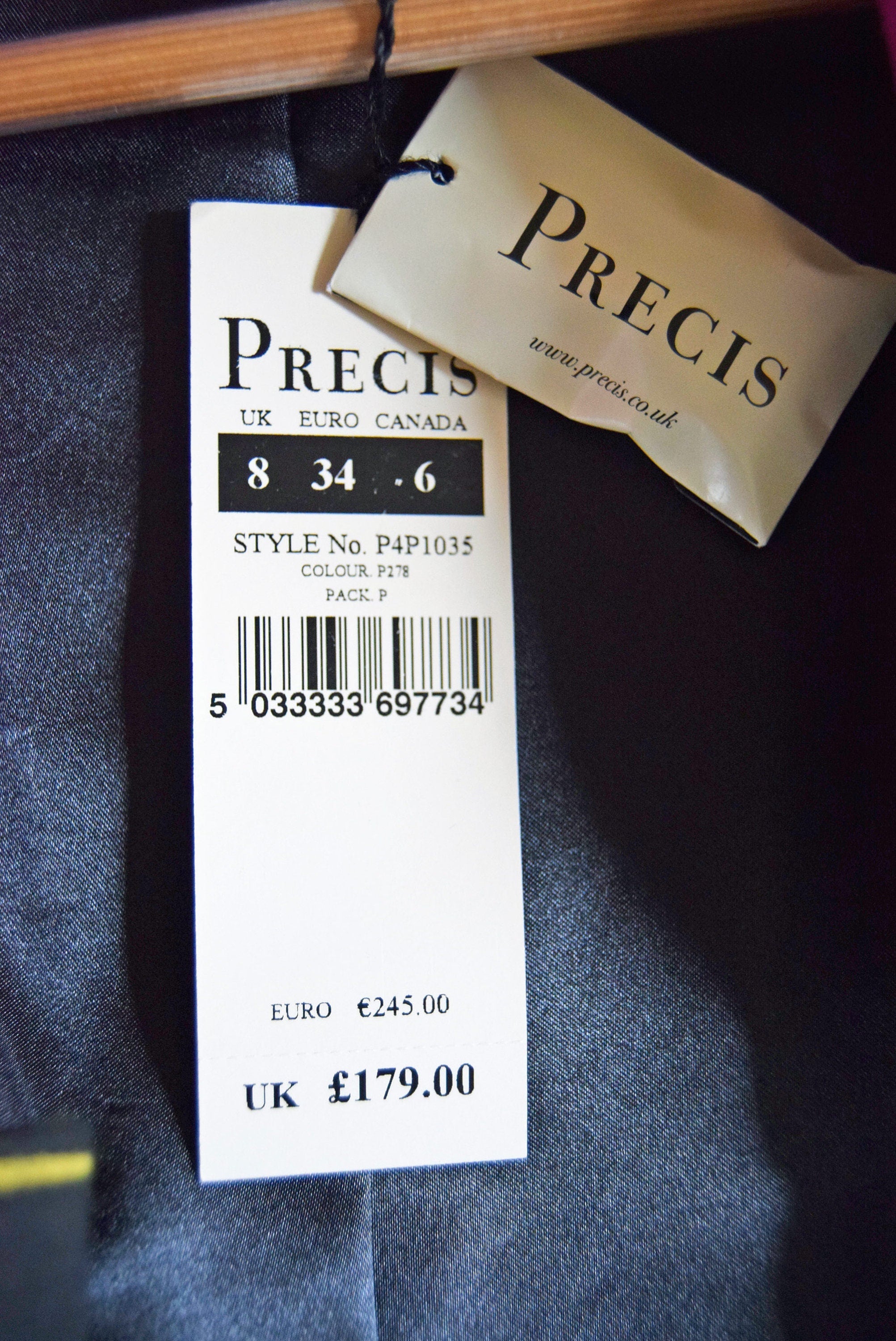 Precis Magenta Pink Cashmere/Wool Blend Double Breasted Vintage Coat Jacket 8-10 (UK)