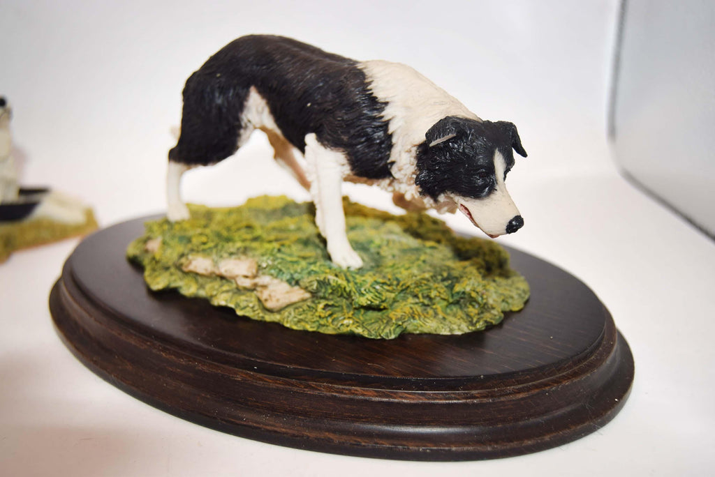 Collection of 3 Border Collie Sheep Dog figurines inc. Sherratt & Simpson and Country Artists