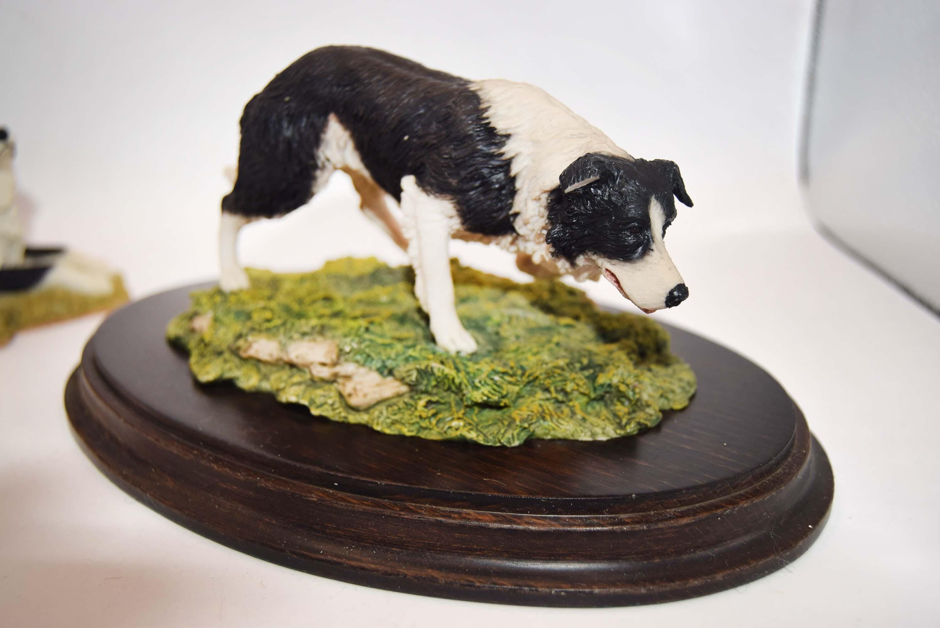 Collection of 3 Border Collie Sheep Dog figurines inc. Sherratt & Simpson and Country Artists