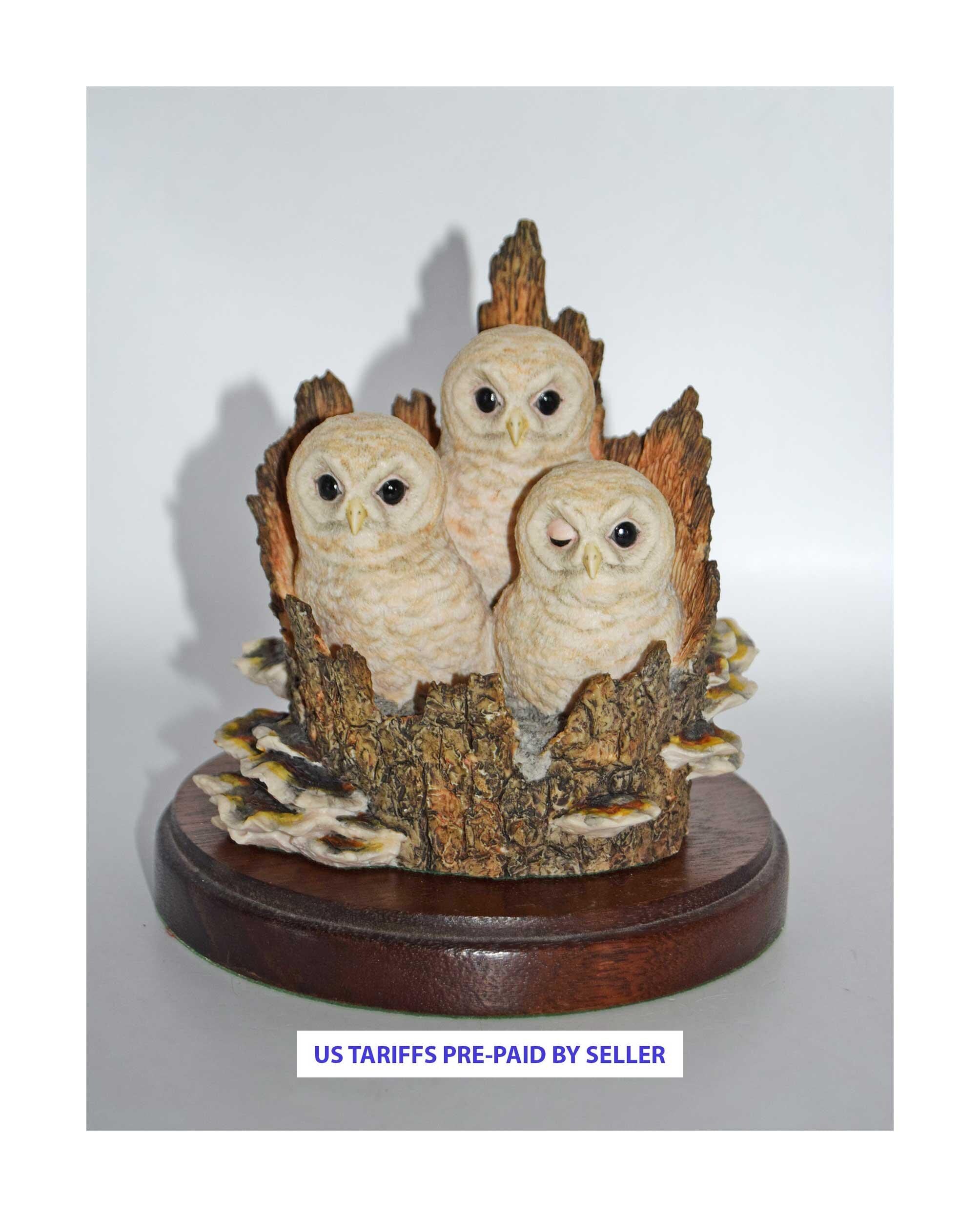 Border Fine Arts White Owl Chicks from the Pets With Personality Collection