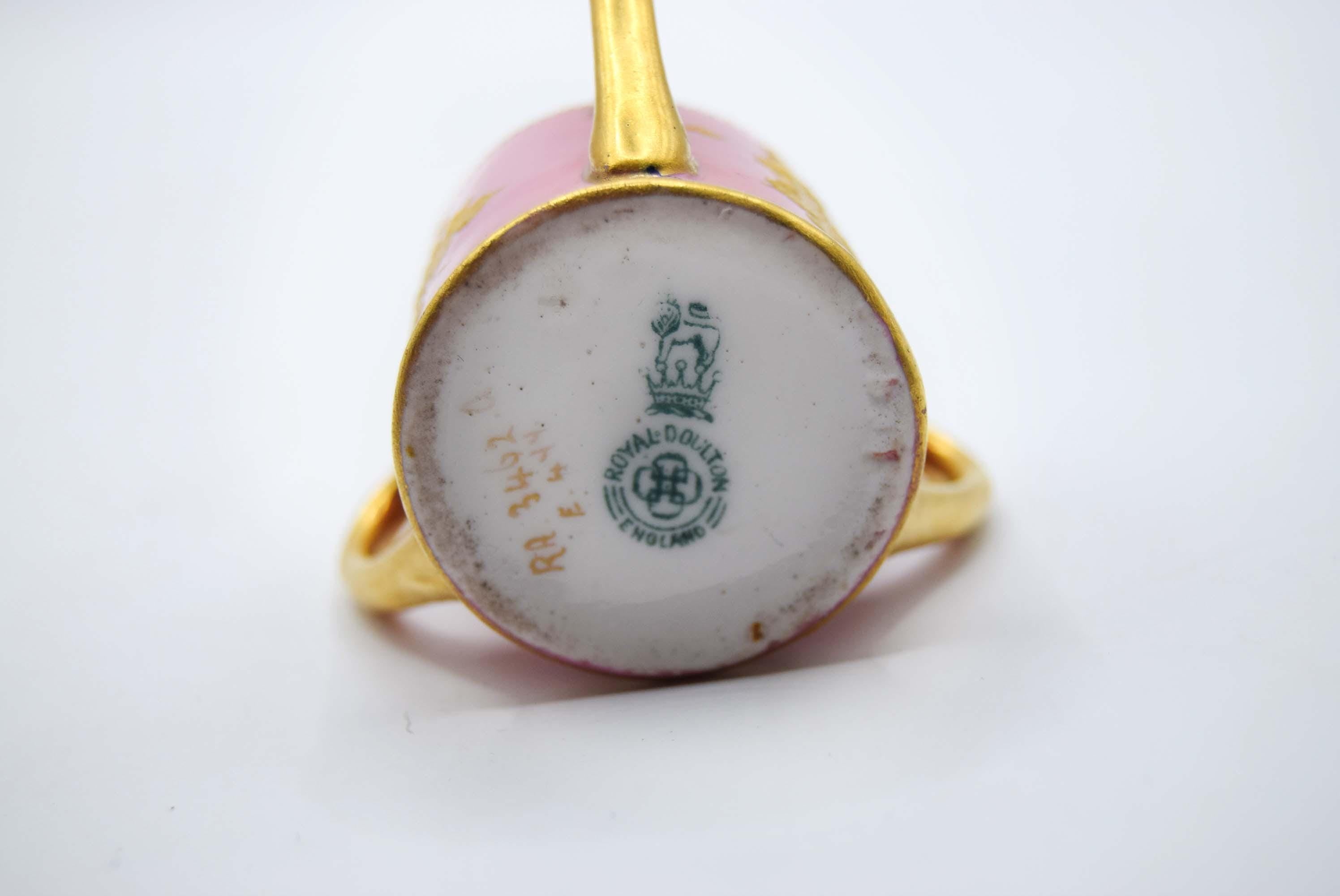VERY RARE 24K Gold Royal Doulton Miniature Tyg - Robert Allen Studio RA 3402 - c1902