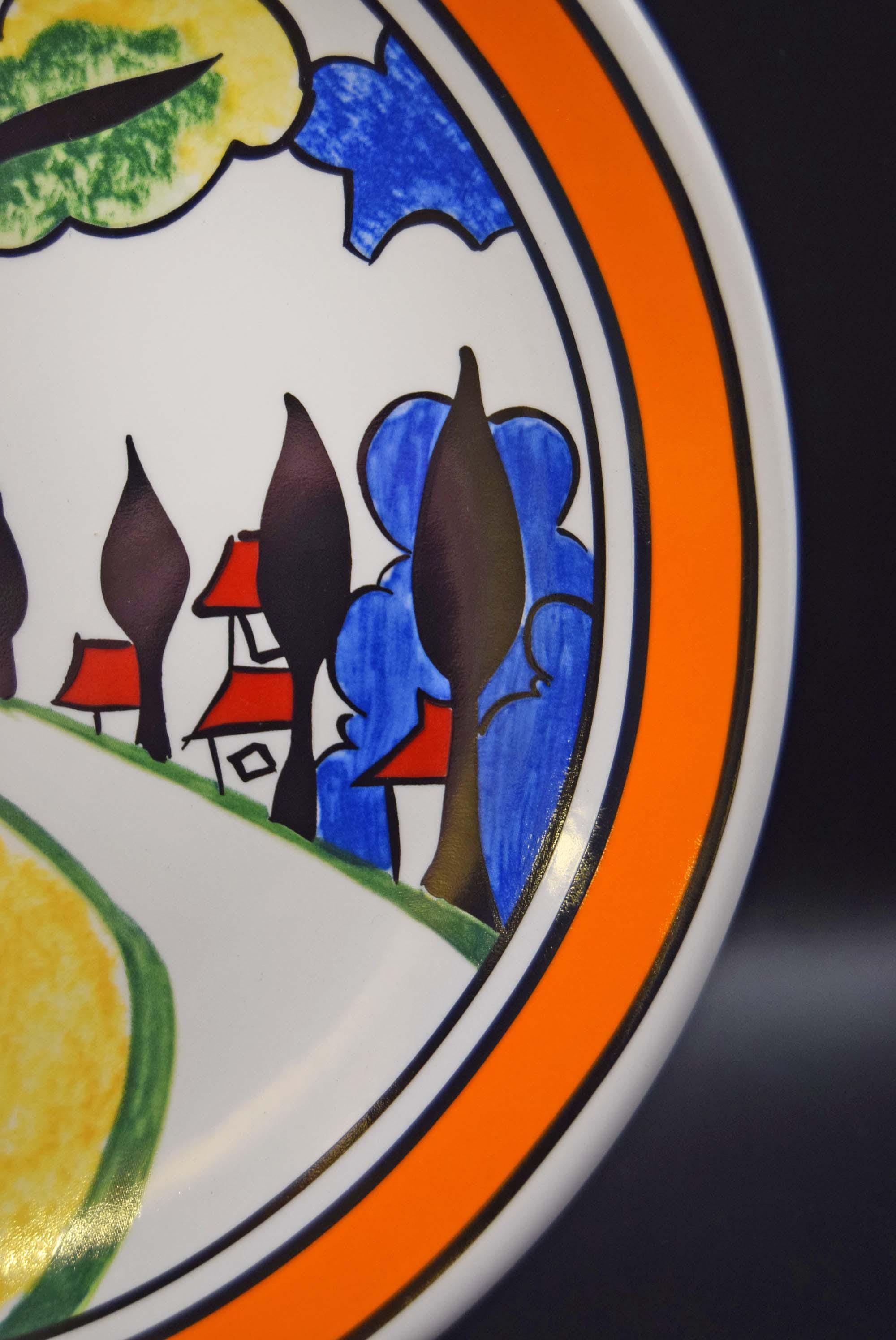 Clarice Cliff 'May Avenue' 10" Decorative Plate. Wedgwood Limited Edition. Art Deco