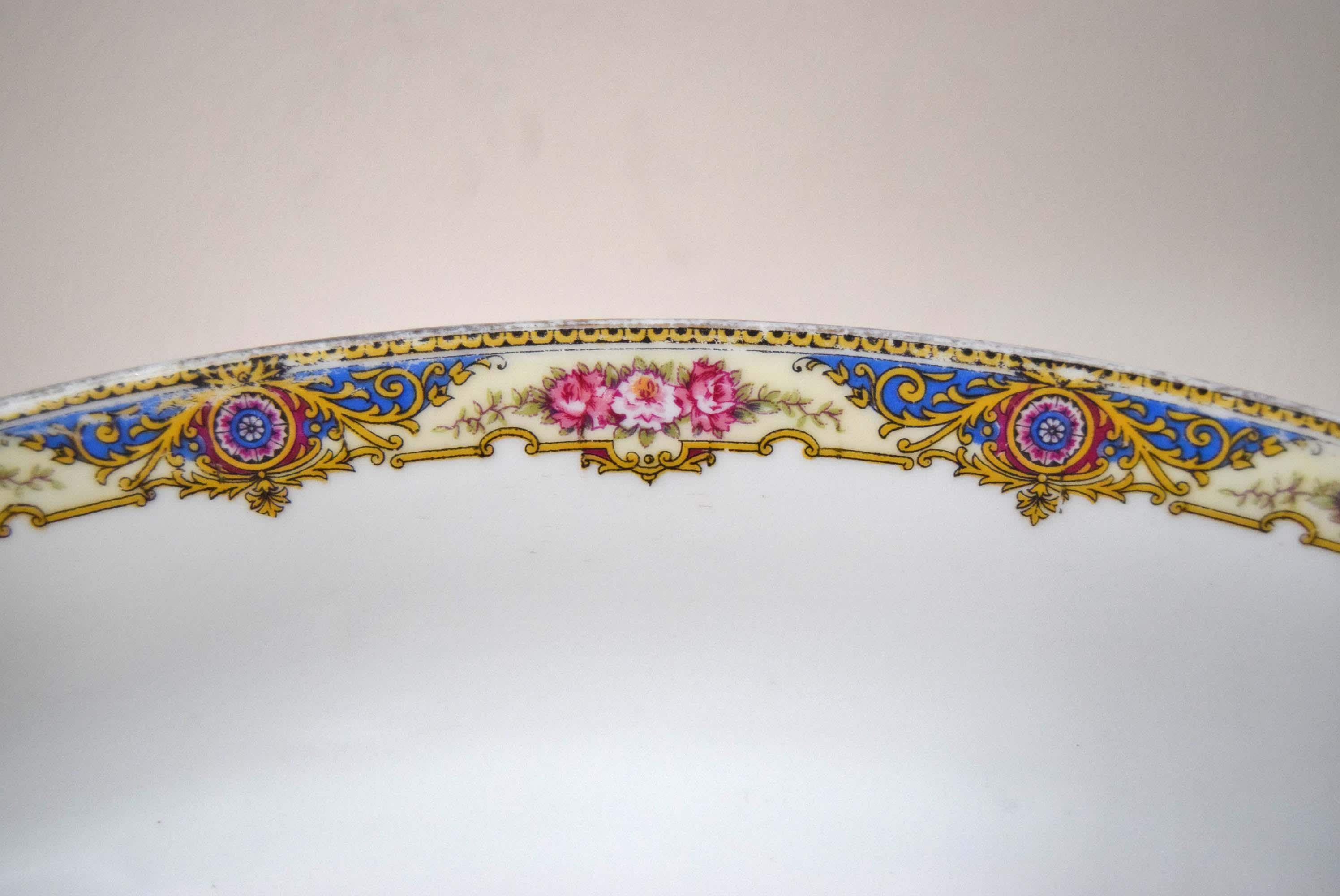 Antique 16" Limoges F. Legrand & Cie France Porcelain Oval Platter - Circa 1924