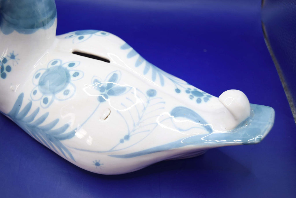 David Sharp, Rye - Teal Blue And White Duck Collectable Money Box | 1980s | Piggy Bank