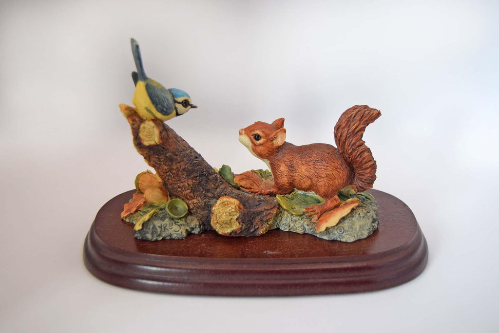 Border Fine Arts Figurine Baby Squirrel and Baby Blue Tit | 1991 | Mint Condition |