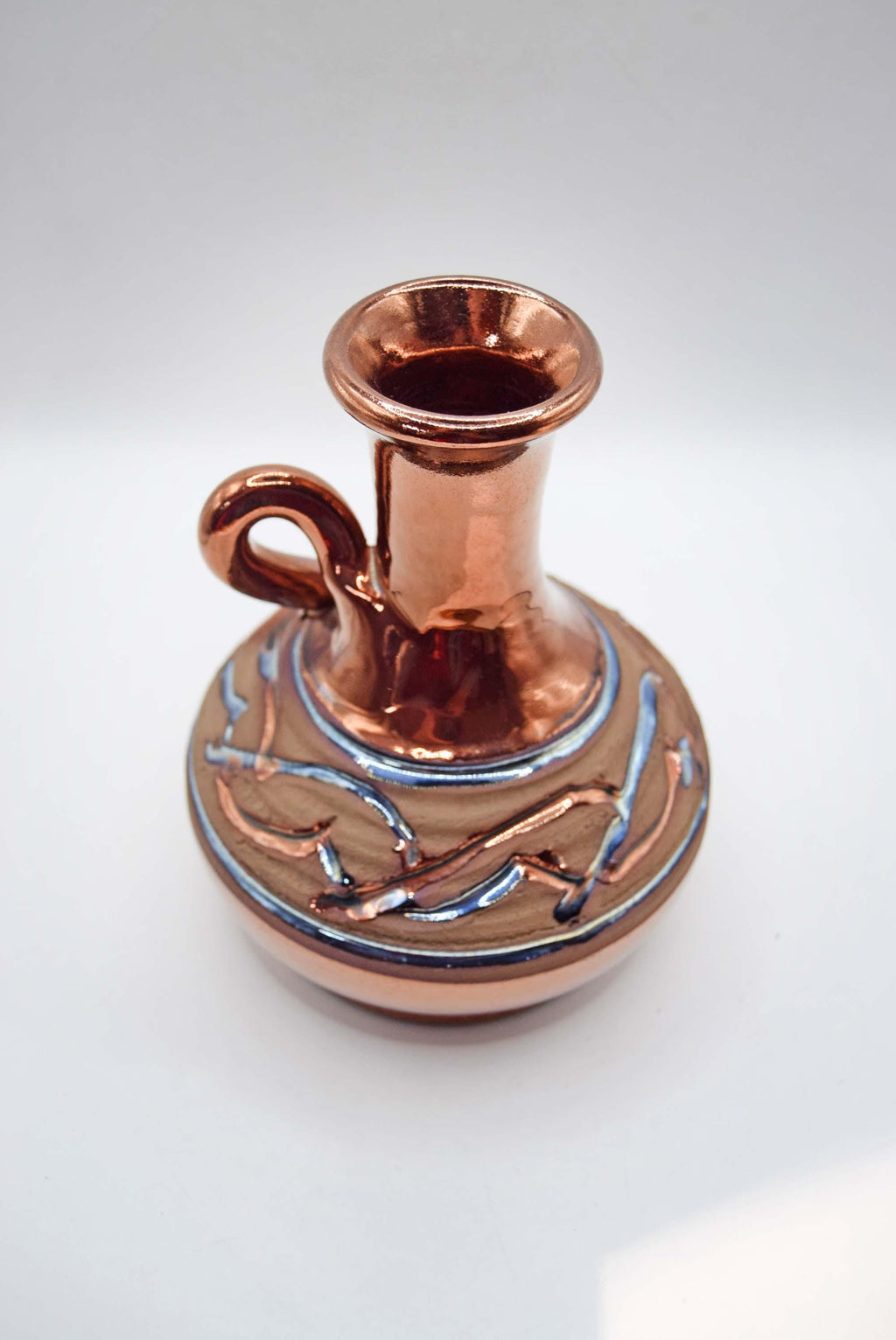 Vintage Mejias Polonio Spanish Studio Pottery Copper Lustre Jug - 16cms