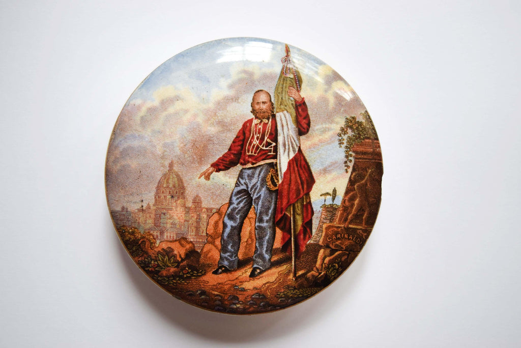 Antique Victorian Prattware Pot and Lid â€“ Giuseppe Garibaldi â€“ F. R. Pratt & Co. Fenton â€“ c1864