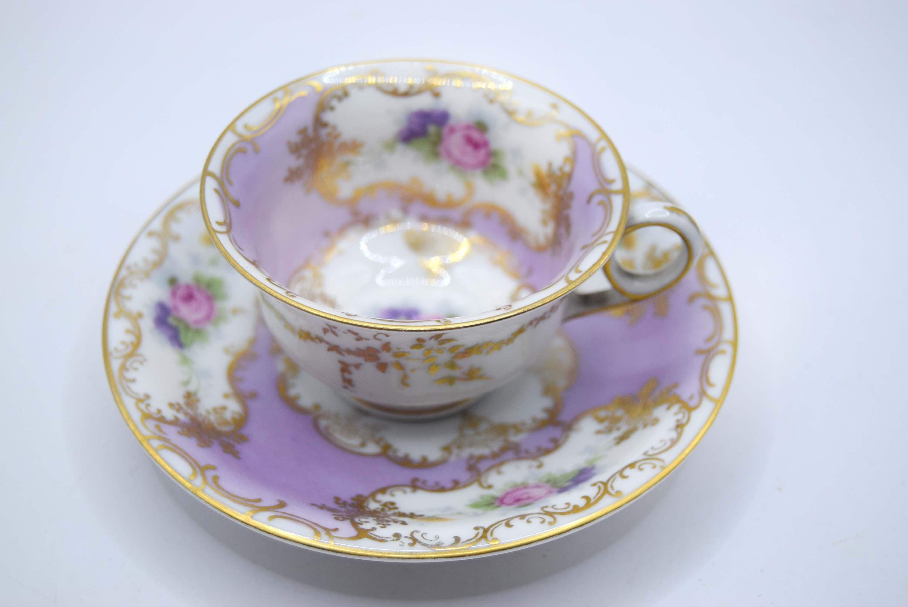 Rare Antique Rosenthal Elfenbein Kronach Demitasse Cup &amp; Saucer, c.1891
