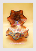 Pair of Fenton Grape Carnival Glass Fruit/Sweet Bowl Ruffled Iridescent c1930s