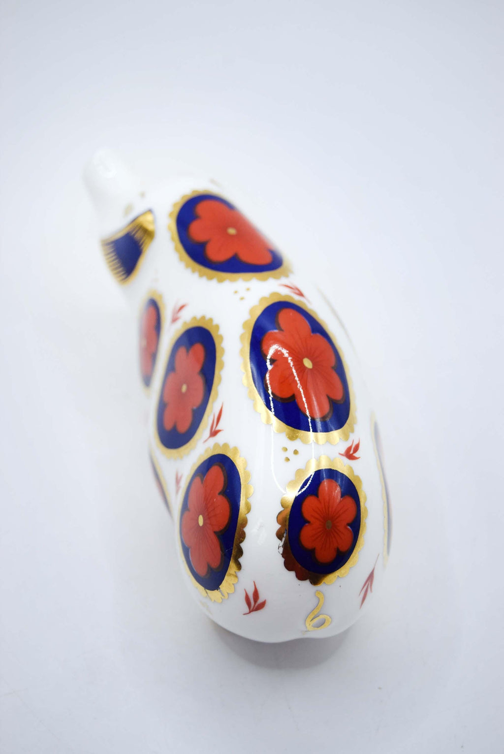 Royal Crown Derby Pig Paperweight, Vintage English Bone China, Old Imari, Mint