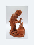 Vintage 1980 Terracotta 'Blacksmith' Figurine – by Sculptor Leslie Fishleigh
