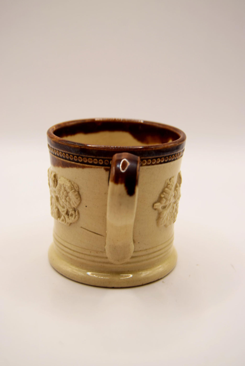 Rare Antique Salt Glazed Pottery Childs Mug Staffordshire c1830s