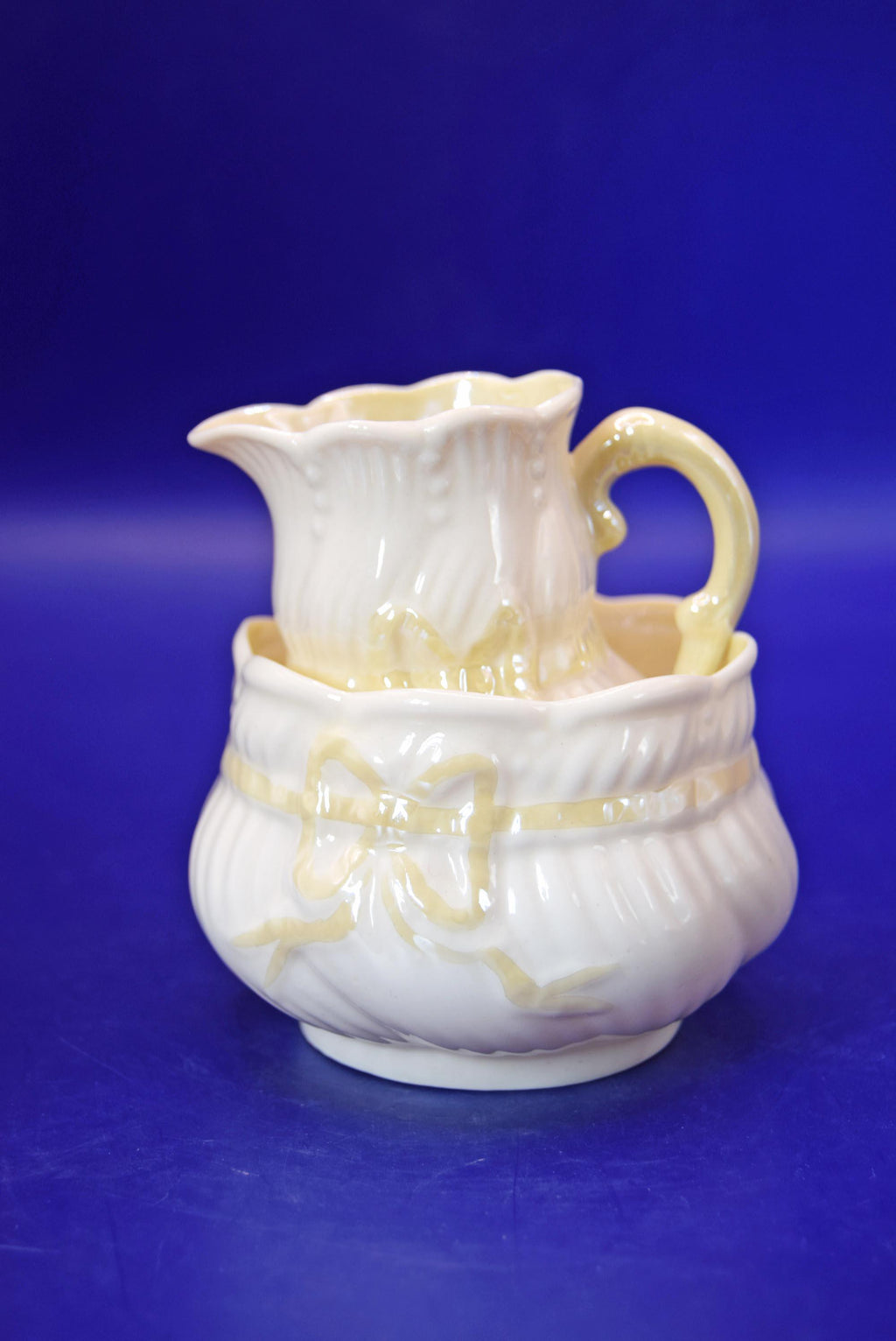 Belleek Ireland Porcelain Set of 3 Cream jugs and Sugar Bowls - c1940s