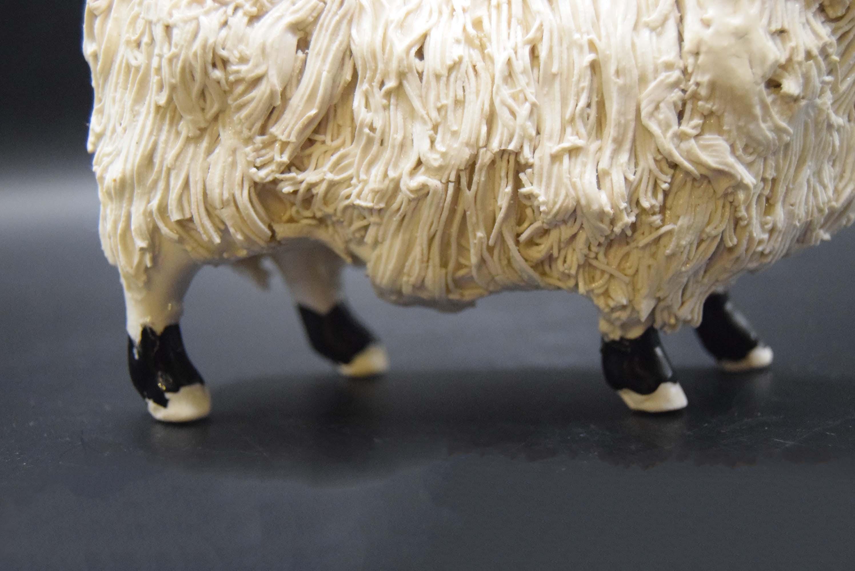 Spaghetti Pottery Blackface Highland Ram Figurine c1960s