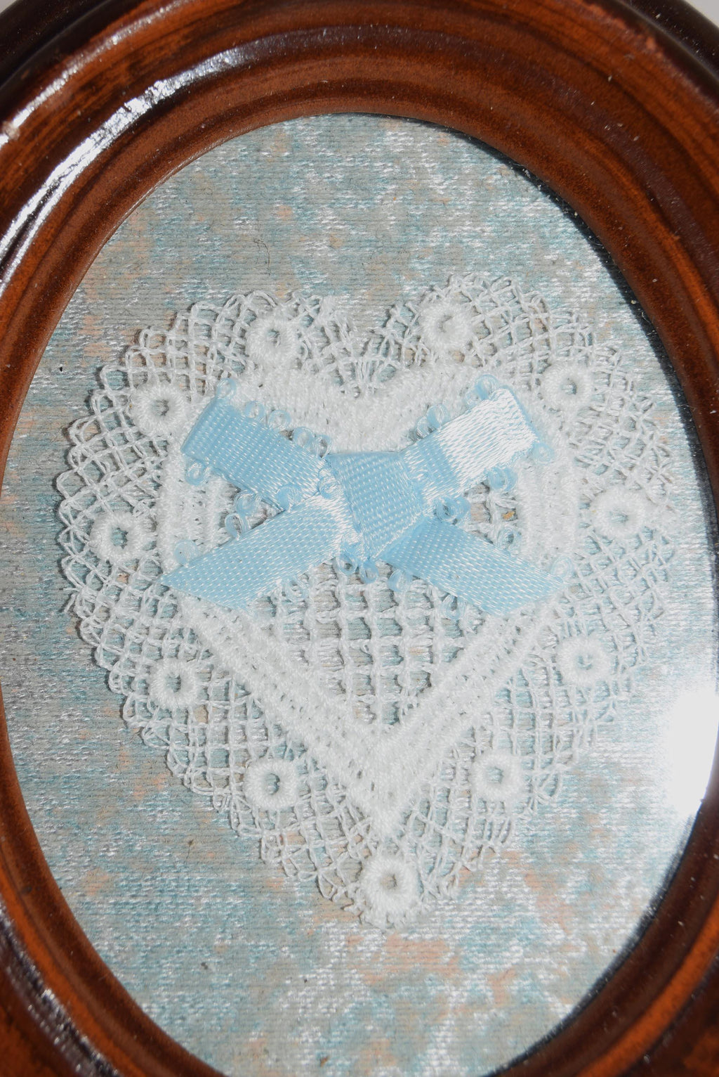 Pair of Vintage American Lacework Framed Pictures | Confederate Seal | USA gift
