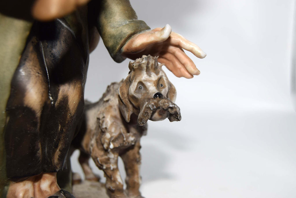 Vintage Carl Scheidig Porcelain Figurine - "Tramp and Scamp" (Hobo and Dog)