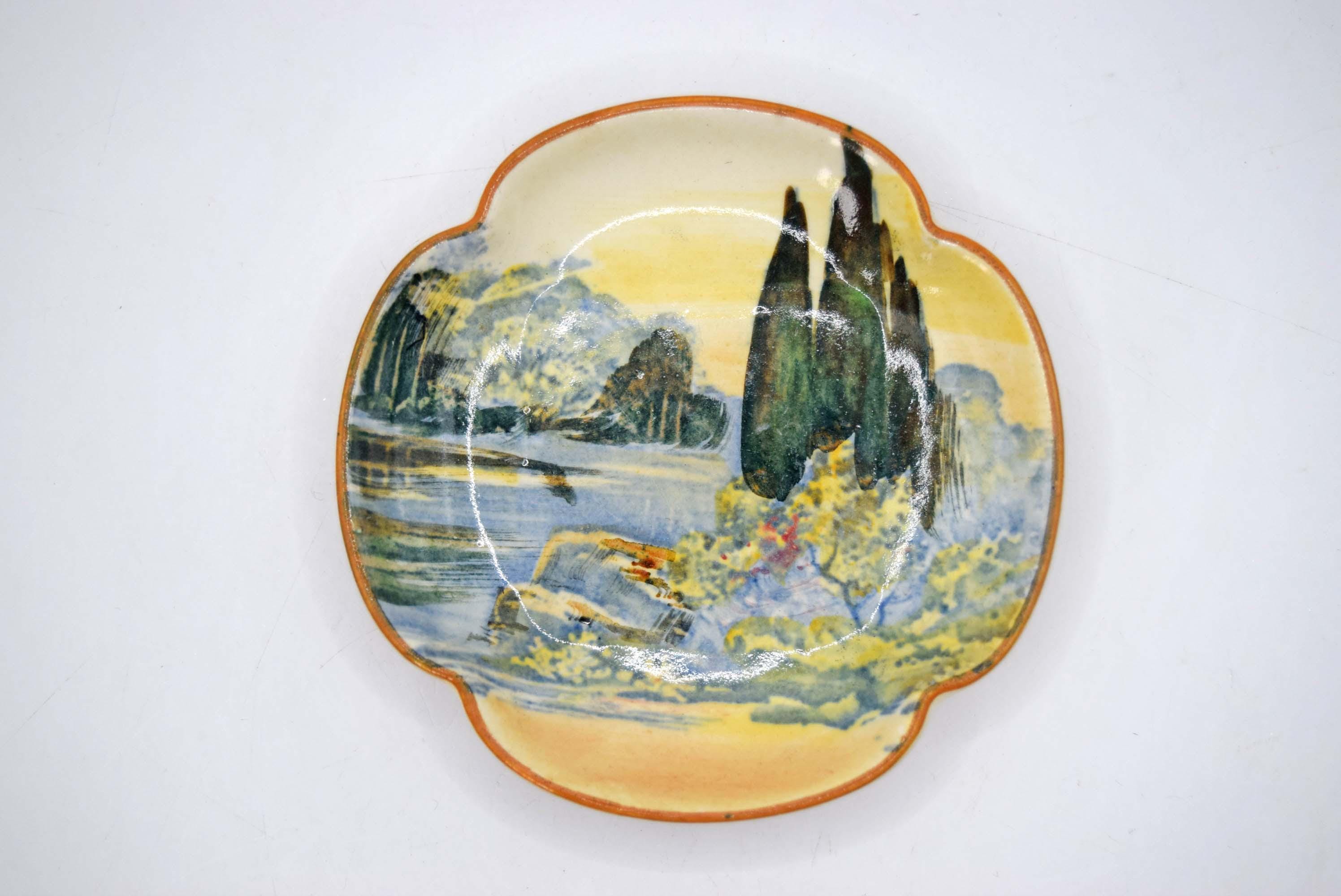 Rare Art Deco Royal Doulton 'Woodley Dale' Pin Dish c1930s