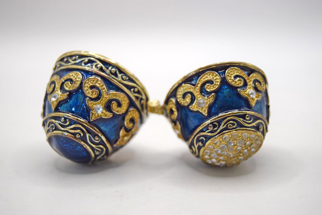 Vintage Enamelled Faberge Style Jewelled Egg Pot. Galaxy from the Atlas Collection