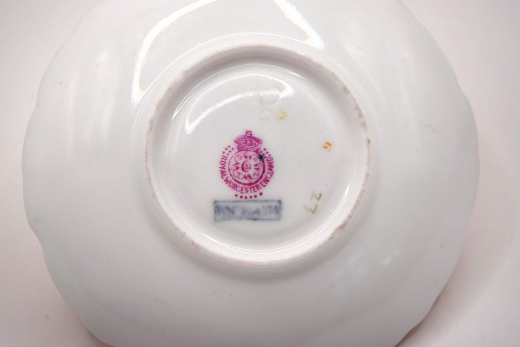 MINT 1901 Royal Worcester Miniature Teacup & Saucer - Blush Ivory -RN 234574